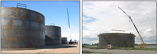 large vertical storage tanks 